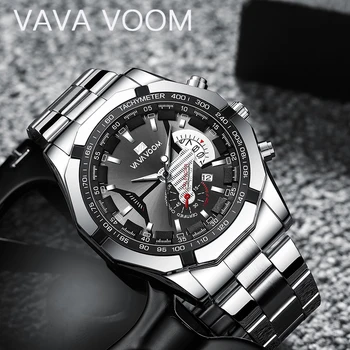 Sport Ceas de mână De Om VAVA VOOM Brand de Top din Oțel Inoxidabil rezistent la apa Ceasuri Barbati Ceas Militar Cuarț Ceas de mână Montre Homme