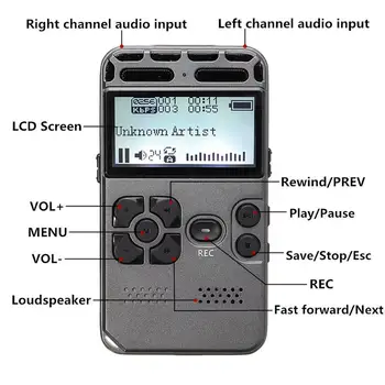 METAL SK502 Activat de Voce Recorder de Voce Digital dictafon sunet activ DVR Mp3 Speler 8Gb muzica extinde memoria pentru 256GB NOI
