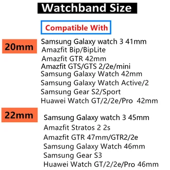 Pentru Samsung Galaxy Ceas 4 Ceas curea trupa 46mm/42mm/Activ 2/Gear S3 Frontieră 20mm 22mm bratara Huawei GT/GT2/2e/Pro curea