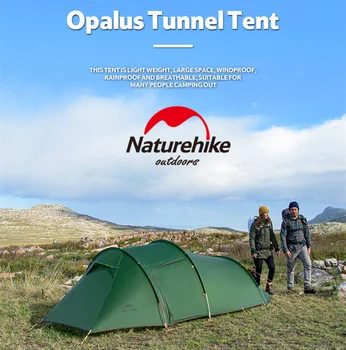 Naturehike Opalus 15D Tunel Cort în aer liber 2-3 Persoane Cort de Camping 20D Silicon/210T Poliester tesatura Cort Cu da gratuit mat