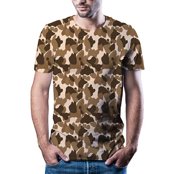 2021 Nou 3D T-Shirt Barbati Casual de Vara Haine de Camuflaj Camuflaj Stil de Top 3D iute Uscat Imprimate T-Shirt