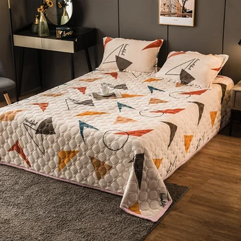 Moale geometrie flanel Cuvertură de pat pe pat lenjerie de pat matlasate Lenjerie de pat pătură de iarnă Cuverturi de pat pentru pat cearceaf de pat acoperi pat Carouri