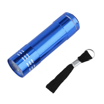 Rezistent la apa Usoare Super Solid 9 LED Mini Ultra Luminoase în aer liber Lanterna Lanterne Lanterna Aluminiu de culoare Albastră pentru Camping