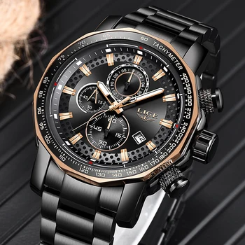Moda Barbati Ceasuri LIGE de Lux din Oțel Inoxidabil Impermeabil Cuarț Ceas Barbati Brand de Top Afaceri Cronograf Relogio Masculino