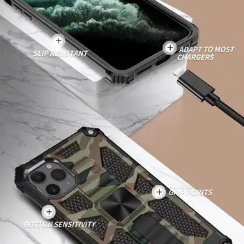 KEYSION Camuflaj rezistent la Șocuri Armura de Caz pentru iPhone 12 Mini 11 Pro Max Inel Suport Auto Capacul din Spate Pentru iPhone XS Max XR 8 7 SE2